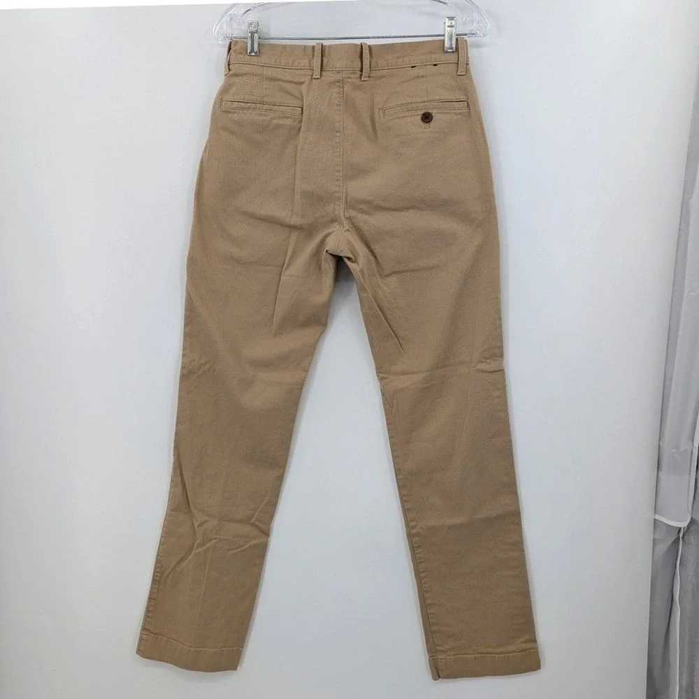 J. Crew Flex Khaki Straight Leg Chino Pants Cotton Stretch W29 L31 Preppy Office